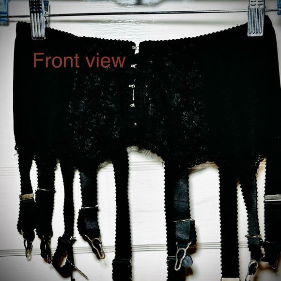 Black Retro Vintage Fetish 10 Strap Garter Belt, Suspender Belt, Size Medium - Picture 1 of 3